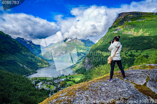 Image of Geiranger fjord, Norway.