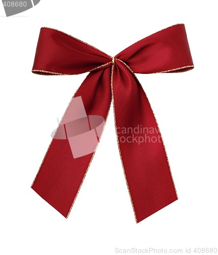 Image of Beautiful red giftbow isolated with path