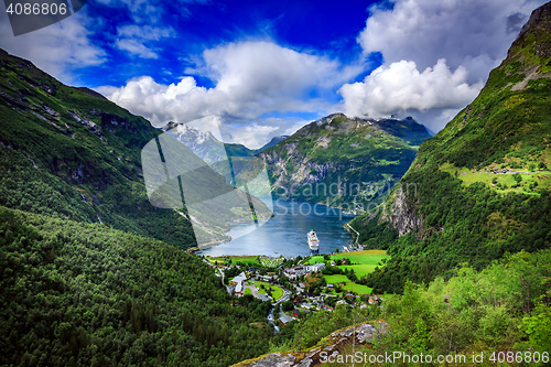 Image of Geiranger fjord, Norway.