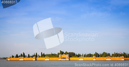 Image of Venice Cemetery of San Michele from the waterfront