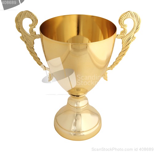 Image of Golden trophy isolated with path