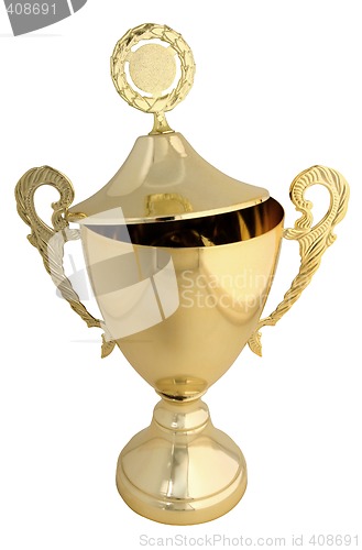 Image of Golden trophy with open lid - includes clipping path