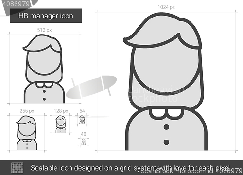Image of HR manager line icon.