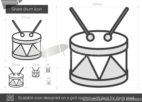 Image of Snare drum line icon.