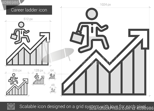 Image of Career ladder line icon.