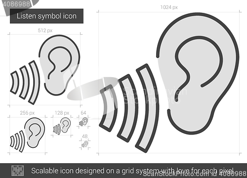 Image of Listen symbol line icon.