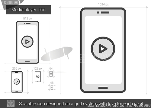 Image of Media player line icon.