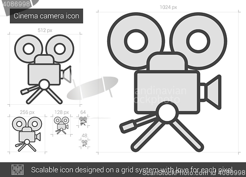 Image of Cinema camera line icon.