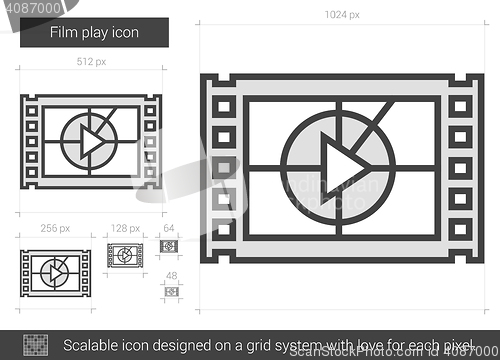 Image of Film play line icon.