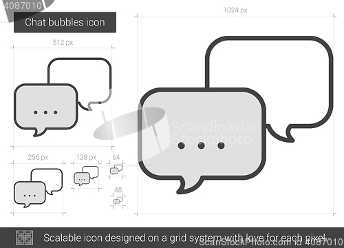 Image of Chat bubbles line icon.