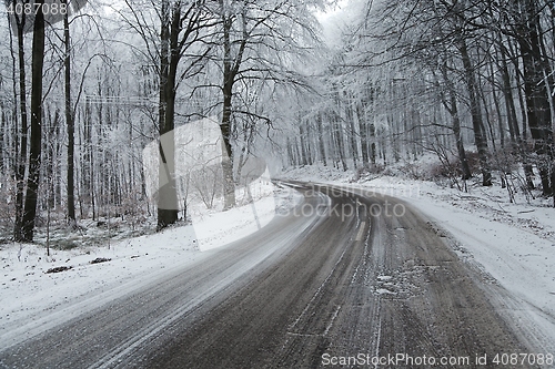 Image of Snowy winter road