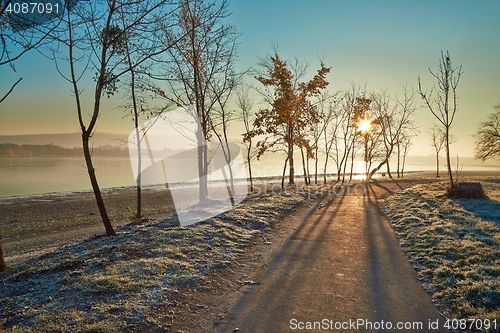 Image of Winter walkwy with frost