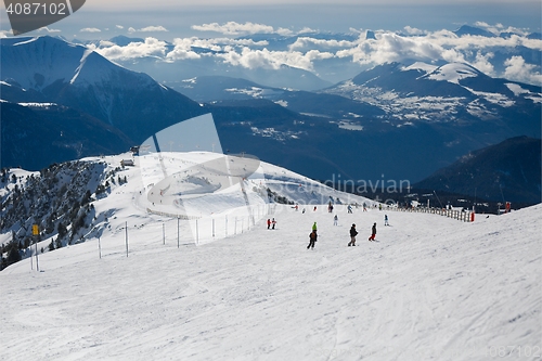 Image of Skiing slopes from the top