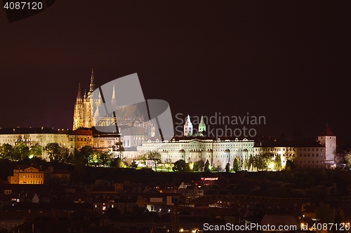 Image of Prague castle night view