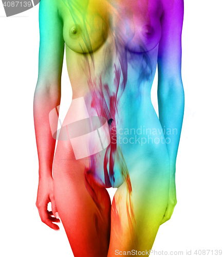 Image of multi colored body isolated