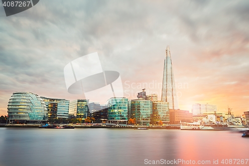 Image of London at the sunset