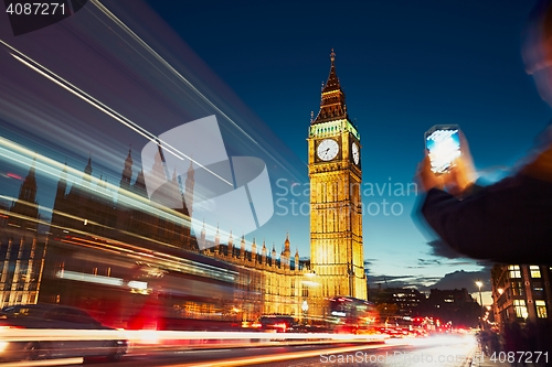 Image of Westminster bridge at the dusk