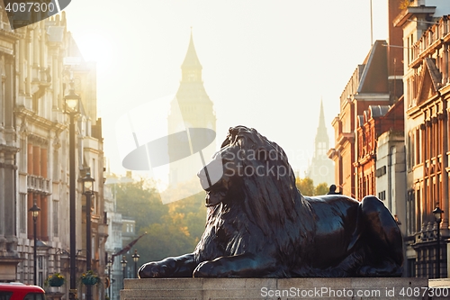 Image of London street at the sunrise