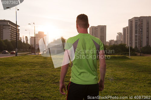 Image of portrait of a young man on jogging