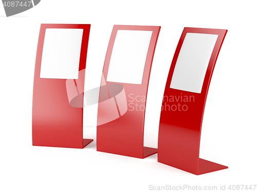 Image of Three red ad panels