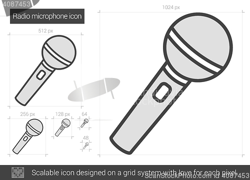 Image of Radio microphone line icon.