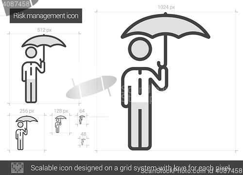 Image of Risk managment line icon.