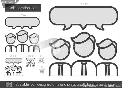 Image of Collaboration line icon.