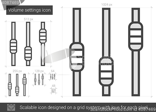 Image of Volume settings line icon.