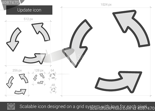 Image of Update line icon.