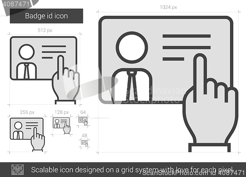 Image of Badge id line icon.