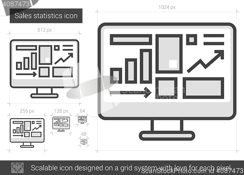 Image of Sales statistics line icon.