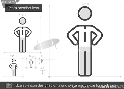 Image of Team member line icon.