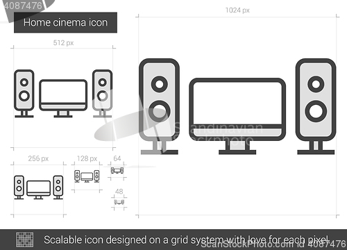 Image of Home cinema line icon.