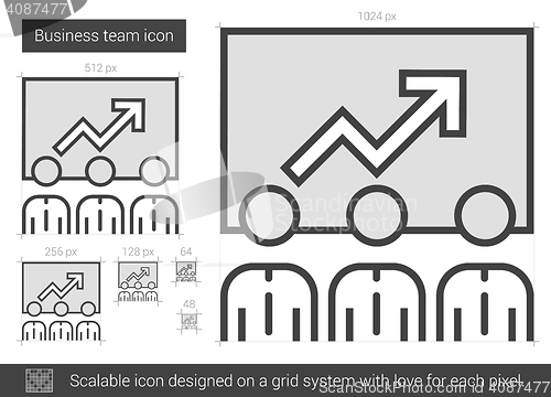 Image of Business team line icon.