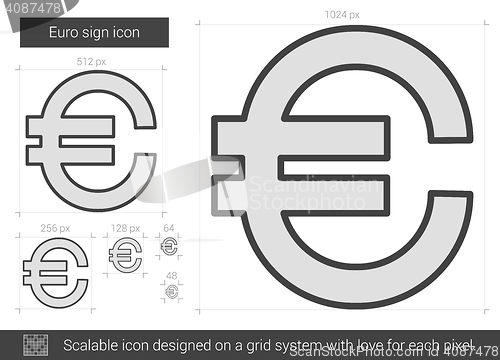 Image of Euro sign line icon.