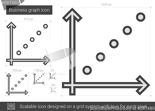 Image of Business graph line icon.