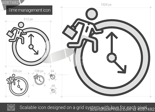 Image of Time managment line icon.