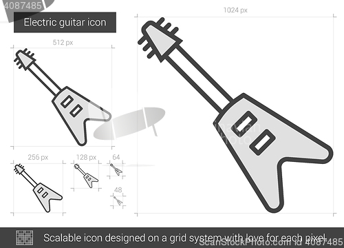 Image of Electric guitar line icon.