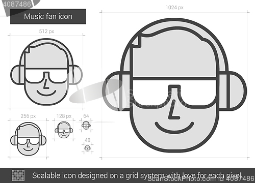 Image of Music fan line icon.