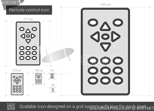 Image of Remote control line icon.