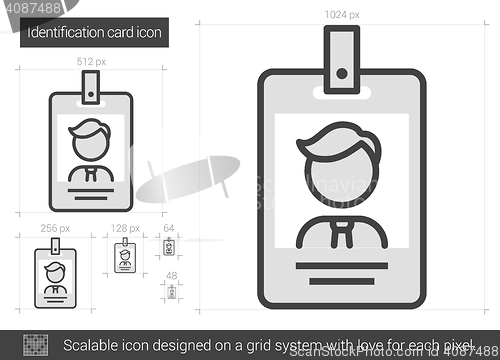 Image of Identification card line icon.