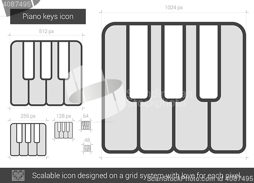 Image of Piano keys line icon.