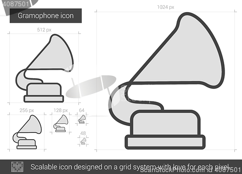 Image of Gramophone line icon.