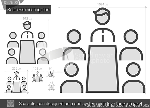 Image of Business meeting line icon.