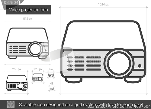 Image of Video projector line icon.