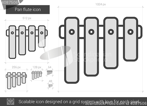 Image of Pan flute line icon.