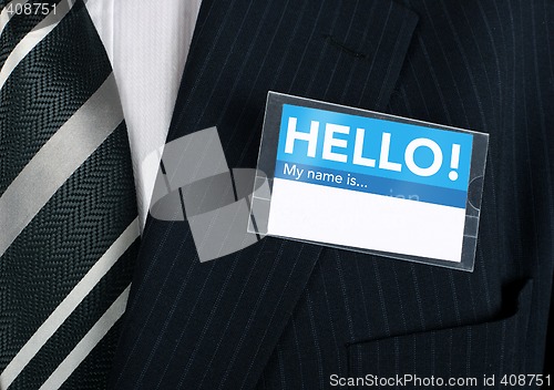 Image of Close-up of a welcoming name tag