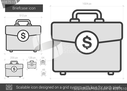 Image of Briefcase line icon.