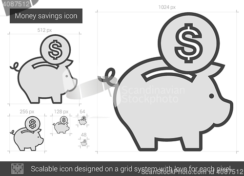 Image of Money savings line icon.