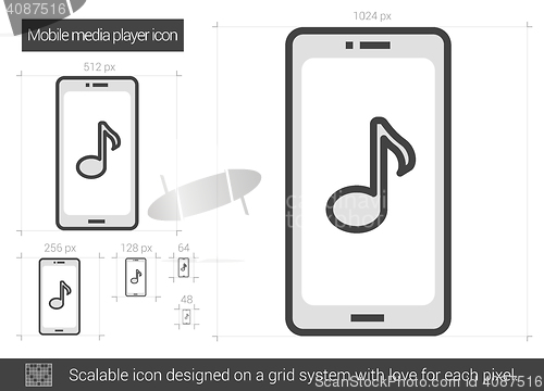 Image of Mobile media player line icon.